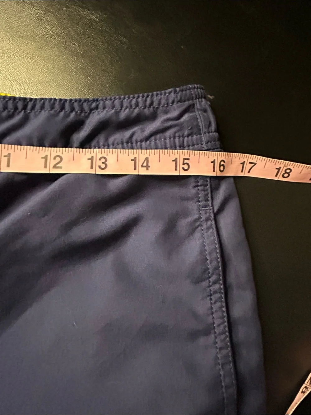Ralph Lauren Navy Swim Shorts with Yellow Waistband